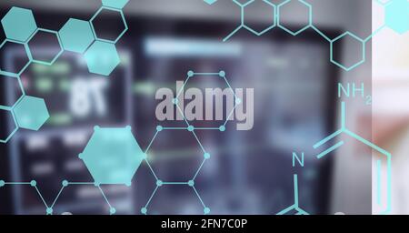 Composition des données médicales et des composés chimiques sur hors de moniteur hospitalier focus Banque D'Images