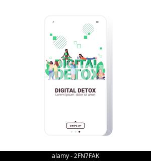 mix race personnes passant du temps sans appareils numérique detox sain concept de style de vie Illustration de Vecteur