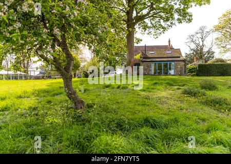 Vacances de vacances de luxe dans la forêt de Dean, Gloucestershire à la maison de l'entraîneur, Saltbox escapades. Banque D'Images