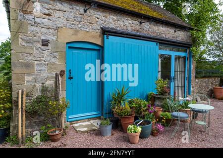 Vacances de vacances de luxe dans la forêt de Dean, Gloucestershire à la maison de l'entraîneur, Saltbox escapades. Banque D'Images