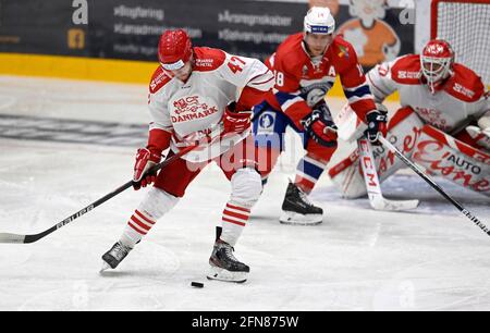 Copenhague, Danemark. 13 mai 2021. Oliver Larsen, Danemark en action pendant le match de test de l'équipe nationale entre le Danemark et la Norvège à la Roedovre Skating Arena, Copenhague, Danemark. Crédit : Lars Moeller/ZUMA Wire/Alay Live News Banque D'Images