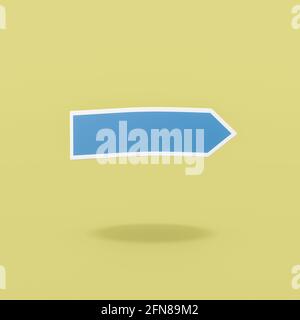 Flèche directionnelle bleue vierge sur fond jaune Banque D'Images