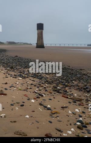 Abandonné Tower à la pointe de la route, East Yorkshire, Royaume-Uni Banque D'Images