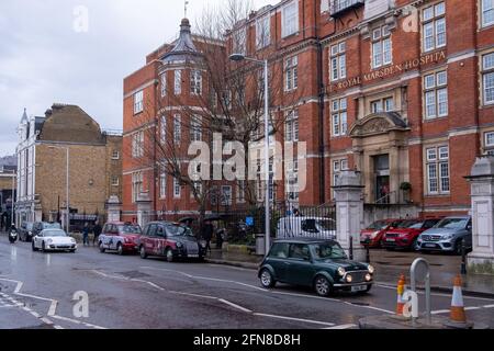 LONDRES - Mai 2021: Le Royal Marsden Hospital sur Fulham Road, une fondation de la NHS et le premier hôpital de cancer du monde Banque D'Images