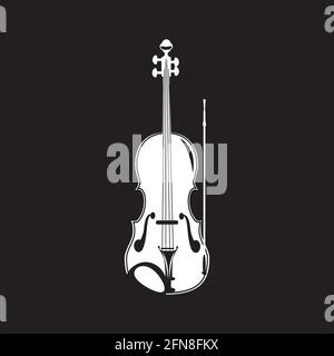 Illustration vectorielle de violon, modèle blanc Illustration de Vecteur