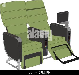 Vecteur de fauteuil inclinable, isolé sur fond blanc. Illustration de Vecteur