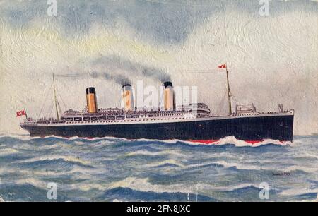 RMS Majestic, White Star Line, 1935. Ocean Liner travaillant sur la course de l'Atlantique Nord. Banque D'Images