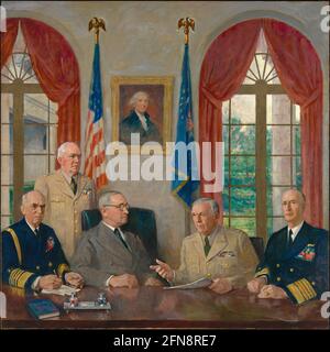 Truman et ses conseillers militaires, 1949. Banque D'Images