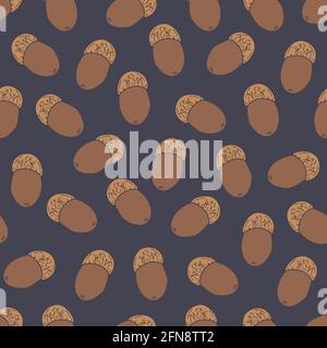 Motif vectoriel sans couture avec des tons foncés sur fond sombre. Motif automne. Illustration de Vecteur