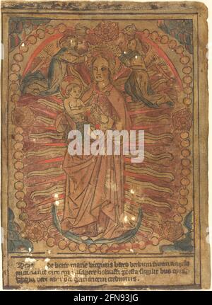 La Madonna et l'enfant dans un Rosaire, c. 1490. Banque D'Images