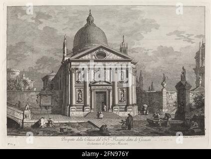 Prospetto della Chiesa del SS. Rosario detta de' Gesuati, 1742. Banque D'Images