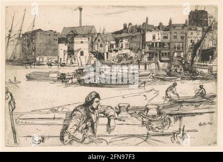 Lion Noir Wharf, 1859. Banque D'Images