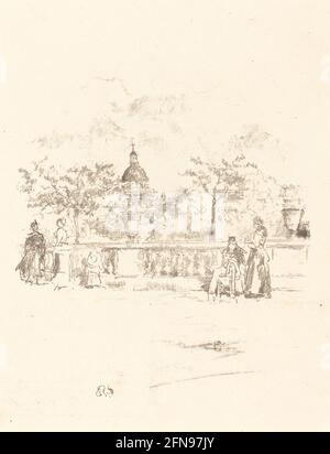 Le Panthéon, de la terrasse des Jardins du Luxembourg, 1893. Banque D'Images