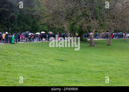 Les gens se réunissent pour la deuxième édition de la 'démonstration mondiale pour la liberté - Belgique' au Bois de la Cambre - Ter Kamerenbos, à Bruxelles, S Banque D'Images