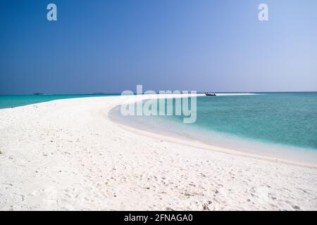 Banc de sable au milieu de l'océan, Maldives Banque D'Images