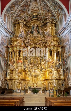 Retable baroque, église, Sanctuaire du Miracle, Riner, Catalogne, Espagne Banque D'Images