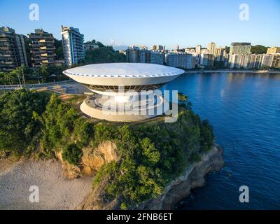 Musée d'Art contemporain de Nitreói dans l'État de Rio de Janeiro. Banque D'Images