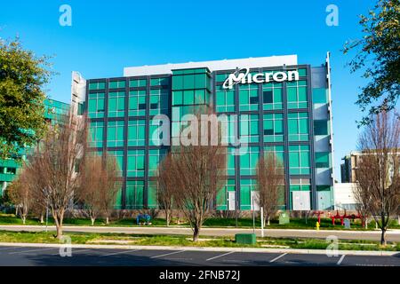 Campus de Micron Technology dans la Silicon Valley. Micron Technology, Inc. Est un producteur américain de mémoire d'ordinateur et de stockage de données d'ordinateur - San Banque D'Images