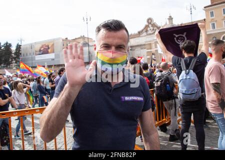 Rome, Italie. 15 mai 2021. Alessandro Zan (photo de Matteo Nardone/Pacific Press) (photo de Matteo Nardone/Pacific Press) Credit: Pacific Press Media production Corp./Alay Live News Banque D'Images