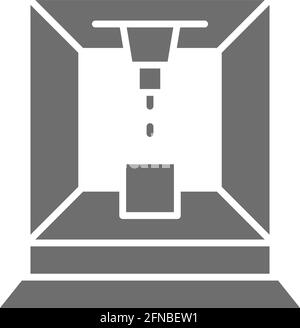 Icône grise de la machine à couper au laser. Isolé sur fond blanc Illustration de Vecteur