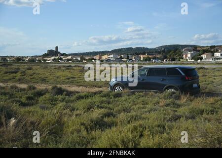 A Gruissan, près de Palavas les Flots, Carnon plage et Montpellier, Sud de la France Banque D'Images