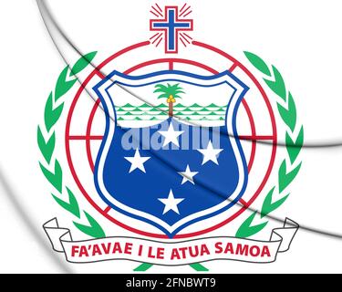 3D État indépendant des Samoa armoiries. Illustration 3D. Banque D'Images