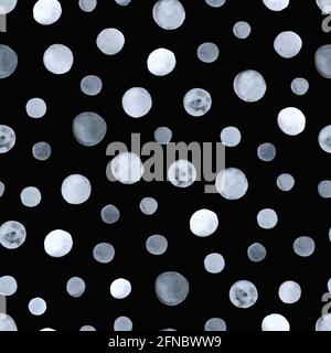 Arrière-plan géométrique abstrait sur fond noir. Peinture de marbre aquarelle. Motif aquarelle circulaire sans couture. Cercles à la couleur de l'eau marbruant, grainé Banque D'Images
