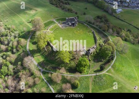 Château de Kendal, Kendal Cumbria, Angleterre. 11 mai 2021. Vues aériennes du château de Kendal. Le château a été construit au début des années 1200 Banque D'Images