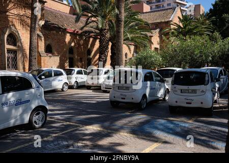 Mitsubishi i-MIEV voiture électrique, Malaga, Espagne. Banque D'Images