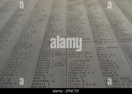 Photographies prises à l'anniversaire de 100 ans depuis le début de la première Guerre mondiale à la porte Menin en Belgique. Banque D'Images