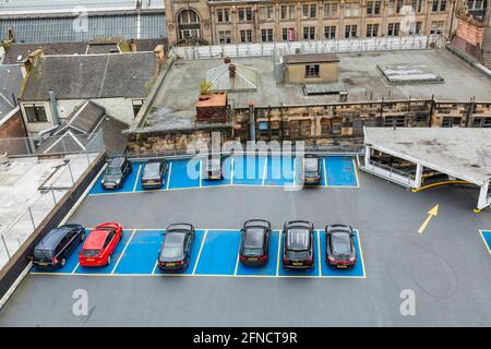 Rooftop car Park, Glasgow, Écosse, Royaume-Uni Banque D'Images