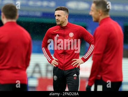 Liverpool, Angleterre, le 16 mai 2021. Jack Robinson, de Sheffield Utd, remporte une place dans la file d'attente après une blessure à long terme lors du match de la Premier League à Goodison Park, Liverpool. Crédit photo devrait se lire: Andrew Yates / Sportimage crédit: Sportimage / Alay Live News Banque D'Images