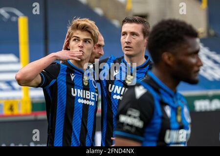 Charles de Ketelaere du Club célèbre après avoir obtenu son score lors d'un match de football entre le Club Brugge KV et le Royal Antwerp FC, dimanche 16 mai 2021 à Brugge, Banque D'Images