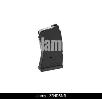 .22wmr magazine de fusil isolé sur fond blanc Banque D'Images