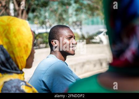 Groupe des jeunes Africains noirs Banque D'Images