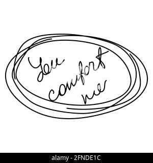 Calligraphie Déclaration d'amour écrite à la main, synonyme de l'expression Je t'aime. Saint Valentin. Illustration de Vecteur