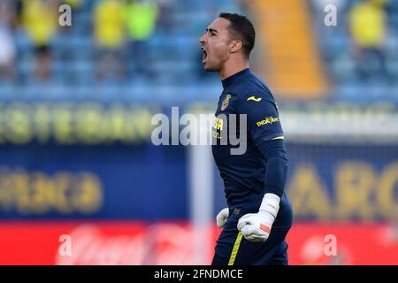 VILLARREAL, ESPAGNE - MAI 16: Gardien de but Sergio Asenjo de Villareal pendant le match espagnol de la division Primera entre Villarreal CF et Sevilla FC à l'Estadio de la CER‡mica le 16 mai 2021 à Villarreal, Espagne (photo de Pablo Morano/Orange Pictures) Banque D'Images