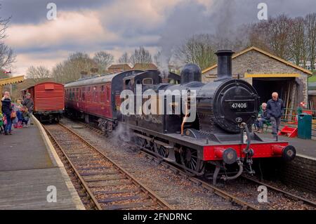 visite du train à vapeur à somerset et dorset, une fiducie du patrimoine ferroviaire Banque D'Images