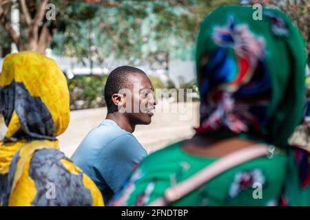 Groupe des jeunes Africains noirs Banque D'Images