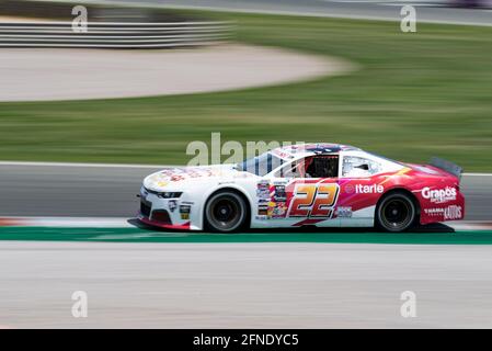 Valence, Espagne. 16 mai 2021. Nicolo Rocca de DF1 Racing pendant la course Nascar Whelen Valencia. La NASCAR Whelen Euro Series a été fondée en 2008 et a établi la NASCAR officielle European Series en janvier 2012 grâce à un partenariat à long terme signé avec NASCAR (National Association for stock car Auto Racing). La NASCAR européenne célèbre son seul rendez-vous en Espagne au circuit Ricardo Tormo à Cheste, Valence. Crédit : SOPA Images Limited/Alamy Live News Banque D'Images