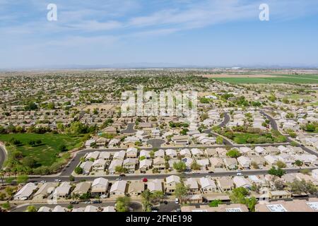 Vue panoramique de la petite ville d'Avondale Toits de maisons de l'Arizona États-Unis Banque D'Images