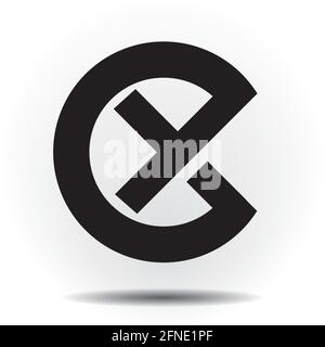Bourse de crypto-monnaies, jetons numériques de technologie de paiement décentralisé logo, icône, symbole, marque, identité de l'industrie CYX Illustration de Vecteur