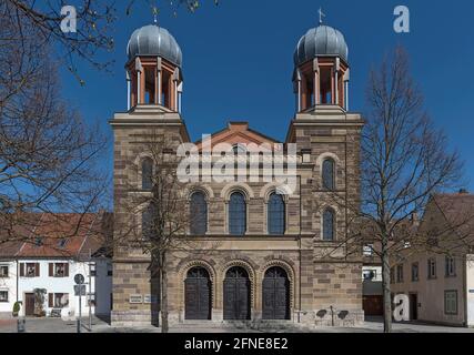 Façade HAPT de l'ancienne synagogue, construite en 1883, aujourd'hui site culturel, Kitzingen, Basse-Franconie, Bavière, Allemagne Banque D'Images