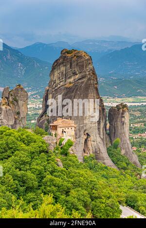 Monastère de Rousanou, monastère de Meteora, Thessalie, Grèce Banque D'Images