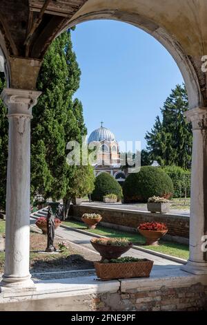 Jardin du cloître, île du Cimetière San Michele, Venise, Italie Banque D'Images