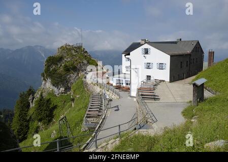 Wendelstein (1838 m), Wendelsteinhaus, massif de Wendelstein, juillet, Mangfall Mountains, Pré-Alpes bavaroises, Bavière, Allemagne Banque D'Images