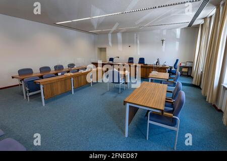 Salle d'audience 1 au tribunal local d'Erding, Bavière, Allemagne Banque D'Images