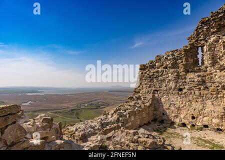 Ruines de la forteresse médiévale d'Enisala en Roumanie Banque D'Images