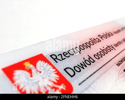 Gros plan de la carte d'identité polonaise Banque D'Images