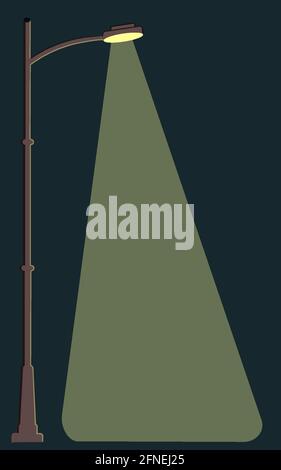 Lampadaire lumineux la nuit Illustration de Vecteur